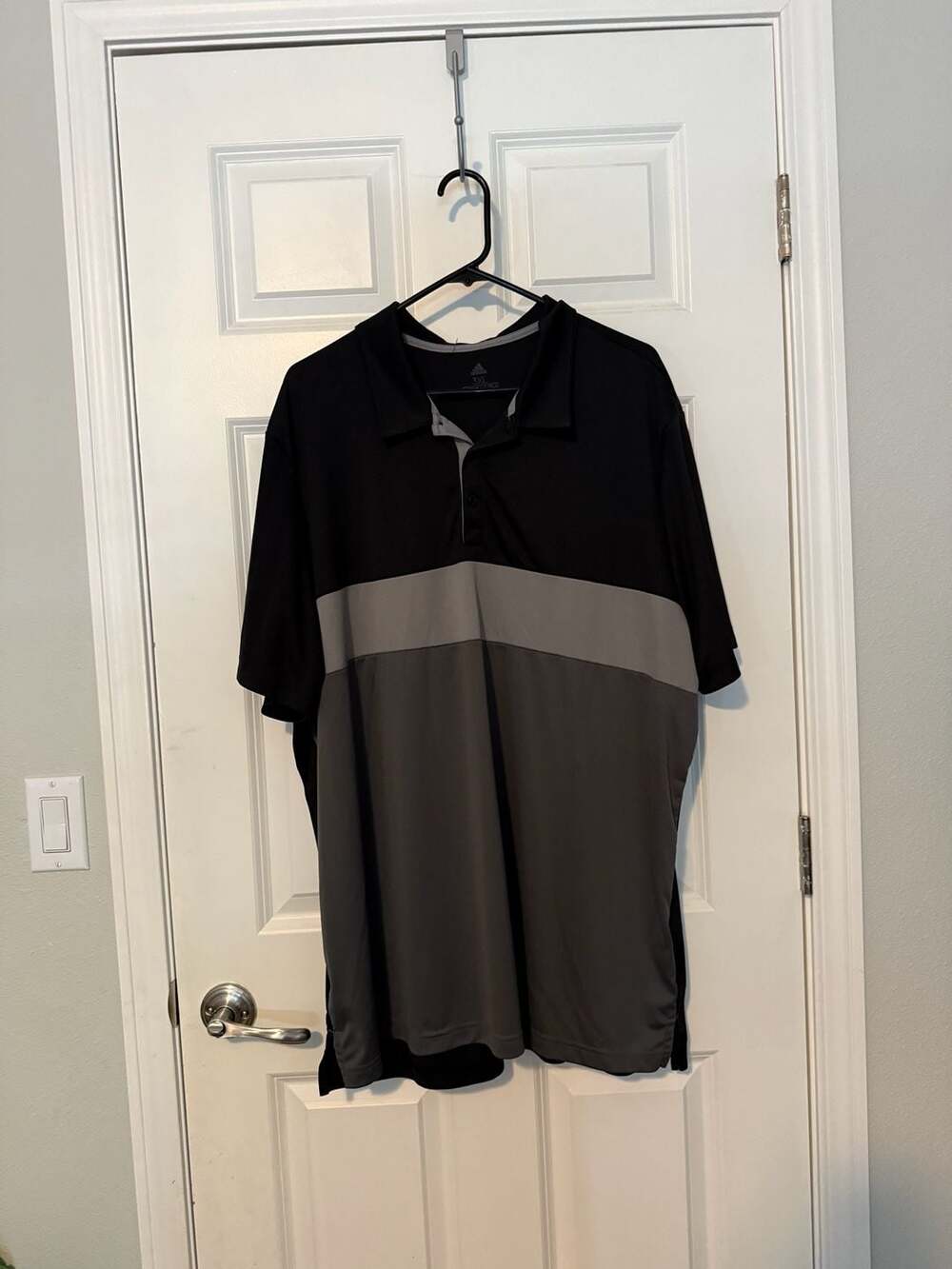 Adidas Men's Merch Block Polo Shirt Black Gray Size 3XL